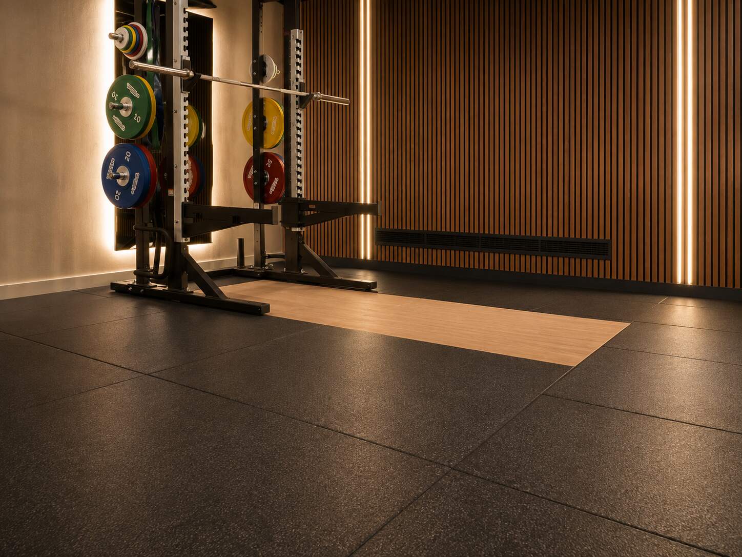 Weightlifting area with Pavigym Weightlifting flooring